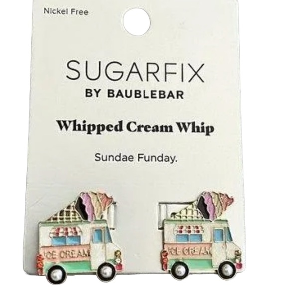 Sugarfix by BaubleBar Whipped Cream Whip Ice Cream Truck Earrings NWT - Picture 2 of 4